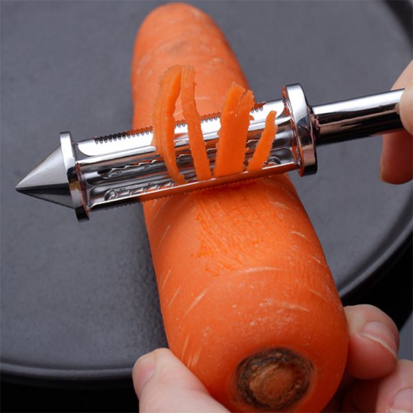 New stainless steel double-sided peeler, multi-purpose vegetable and fruit slicer, kitchen and household three in one - Image 4