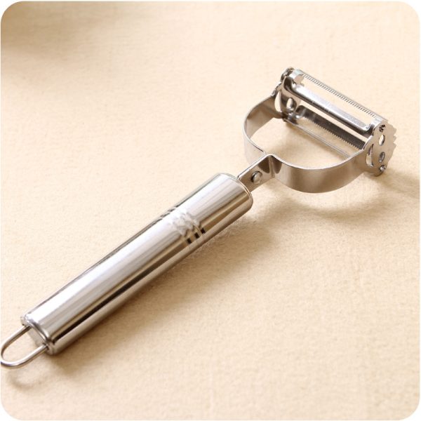 Multi function stainless steel smiley face peeler potato shaper