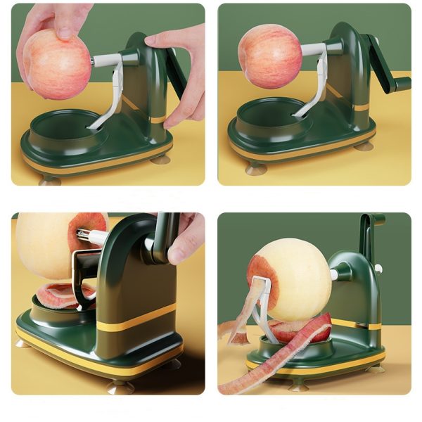 Upgrade the hand-operated peeler artifact multi-function fruit divider seashell dark green apple scraping pear peeler - Image 2