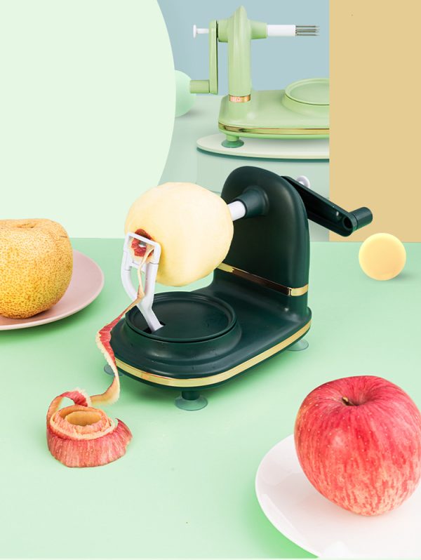 Upgrade the hand-operated peeler artifact multi-function fruit divider seashell dark green apple scraping pear peeler - Image 5